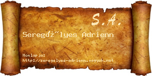 Seregélyes Adrienn névjegykártya